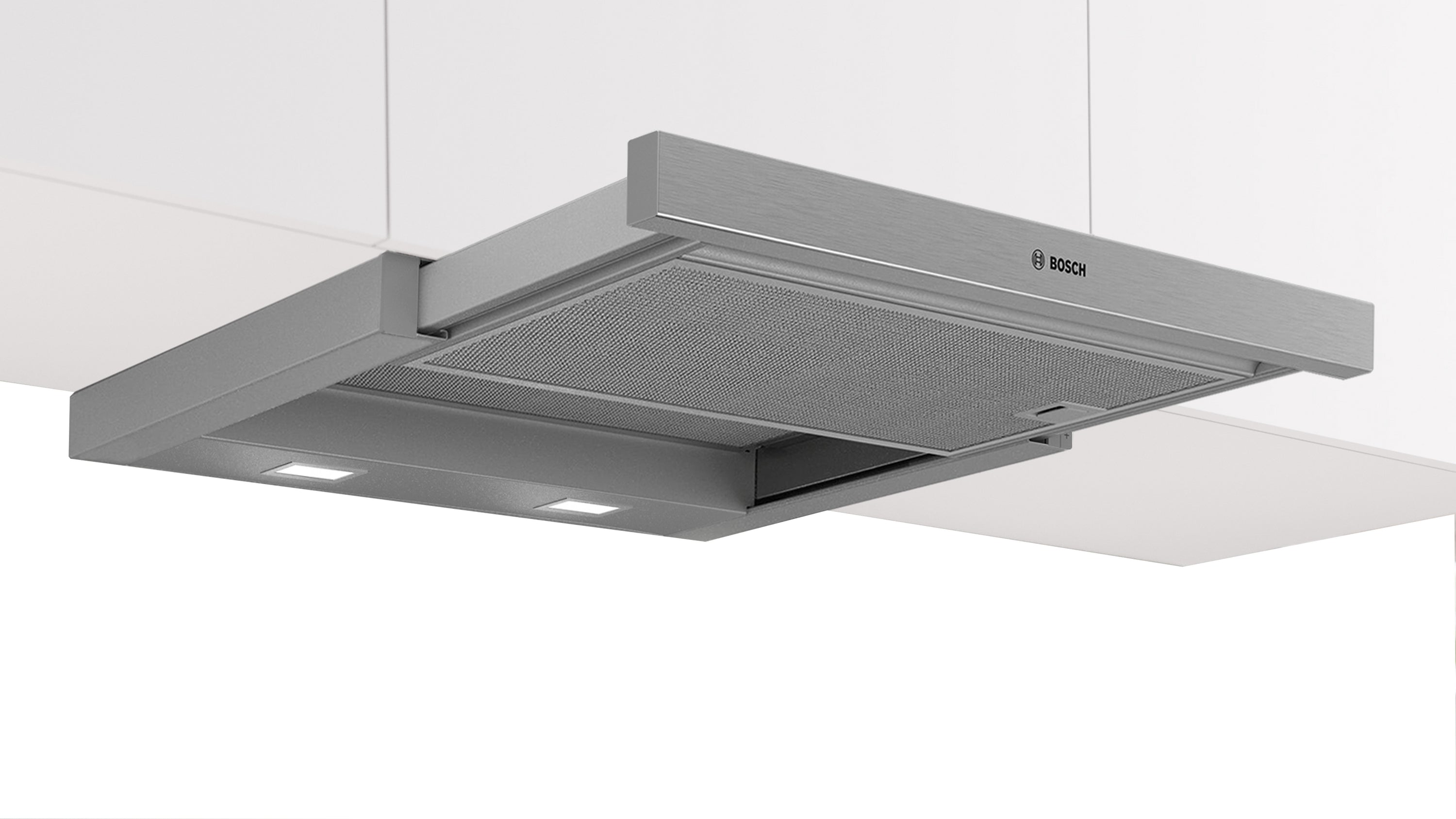 Bosch Serie 4, Flachschirmhaube, 60 cm, Silbermetallic, Griffleiste optional