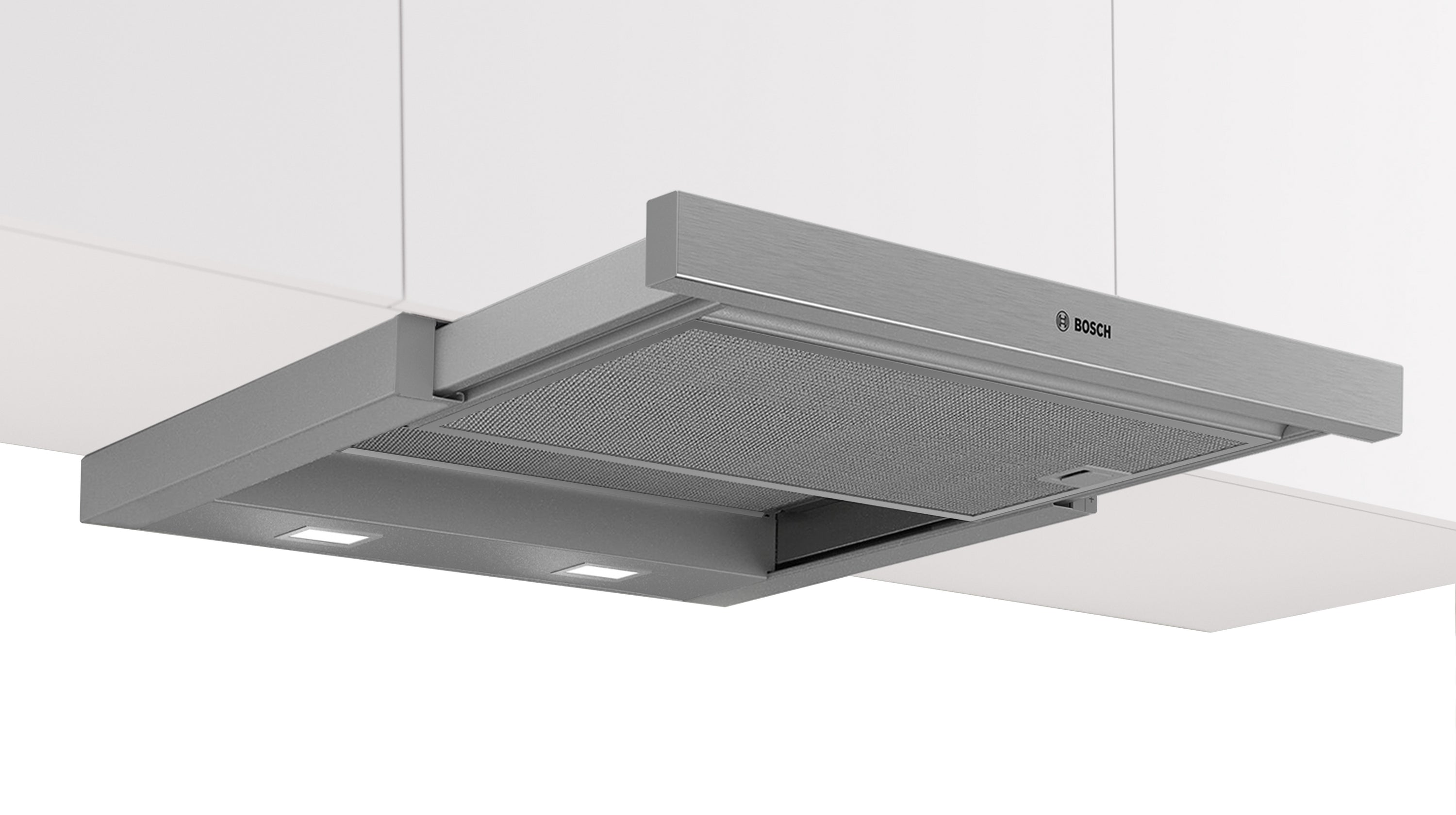 Bosch Serie 4, Flachschirmhaube, 60 cm, Silbermetallic, Griffleiste optional