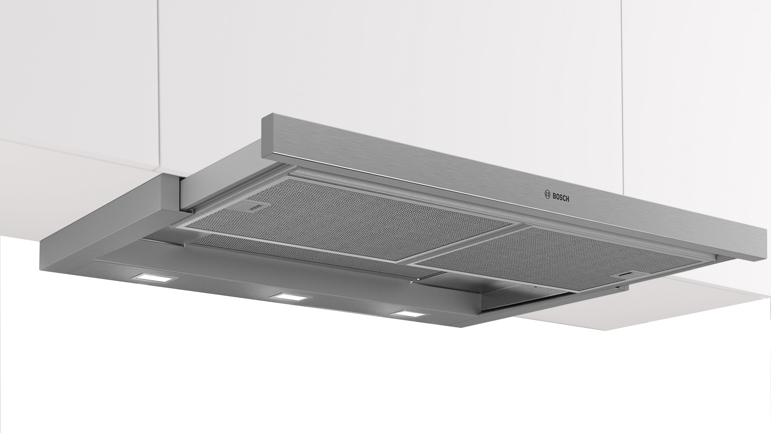 Bosch Serie 4, Flachschirmhaube, 90 cm, Silbermetallic, Griffleiste optional