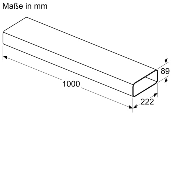 Tronçon de canal plat droit 1000 mm