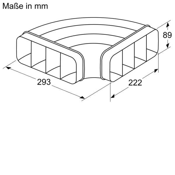 90° Flachkanalbogen horizontal