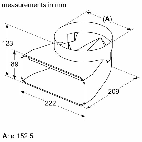 90° Adapterstück rund-flach