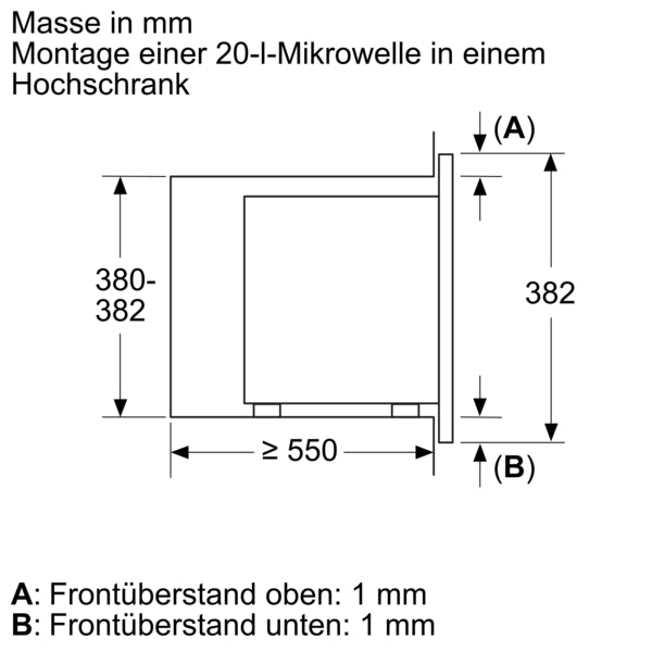 Bosch Serie 2, Einbau-Mikrowelle, 60 x 38 cm, Schwarz