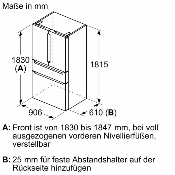 Siemens iQ700, Freistehende Kühl-Gefrier-Kombination, 183 x 90.6 cm, Schwarz