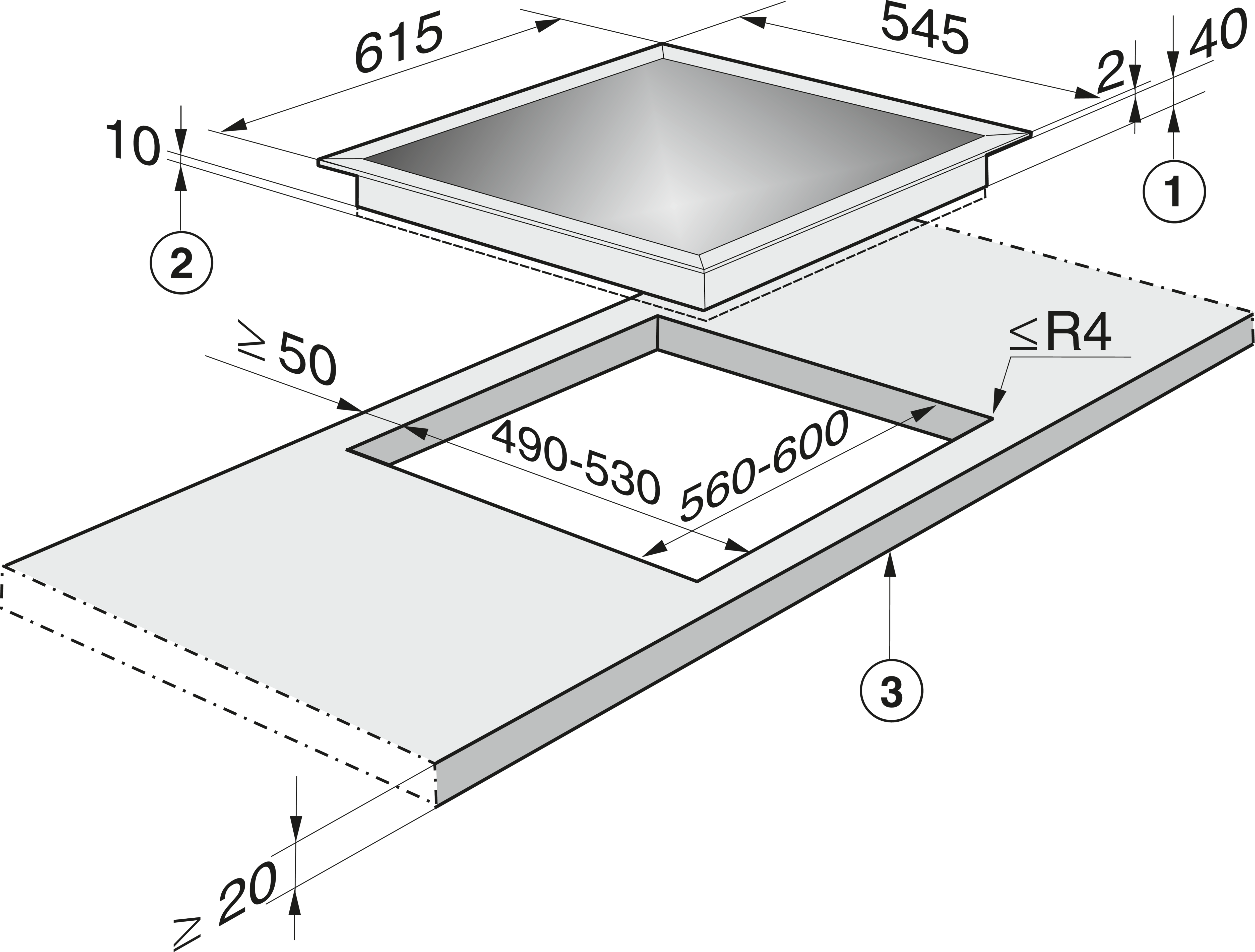 MIELE Glaskeramik Kochfeld
KM 6021 ED 400V