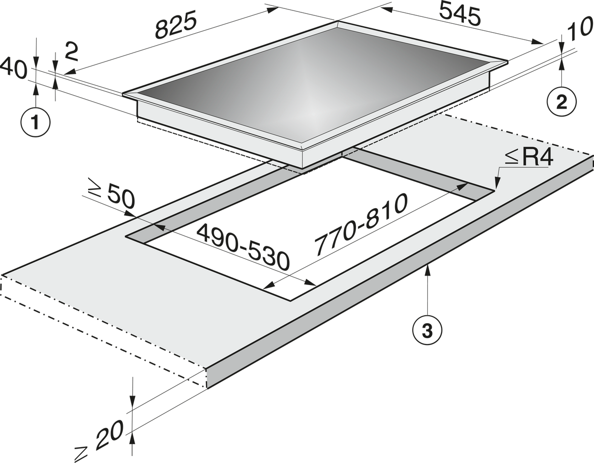 Piano cottura in vetroceramica MIELE
KM 6039 ED 400V