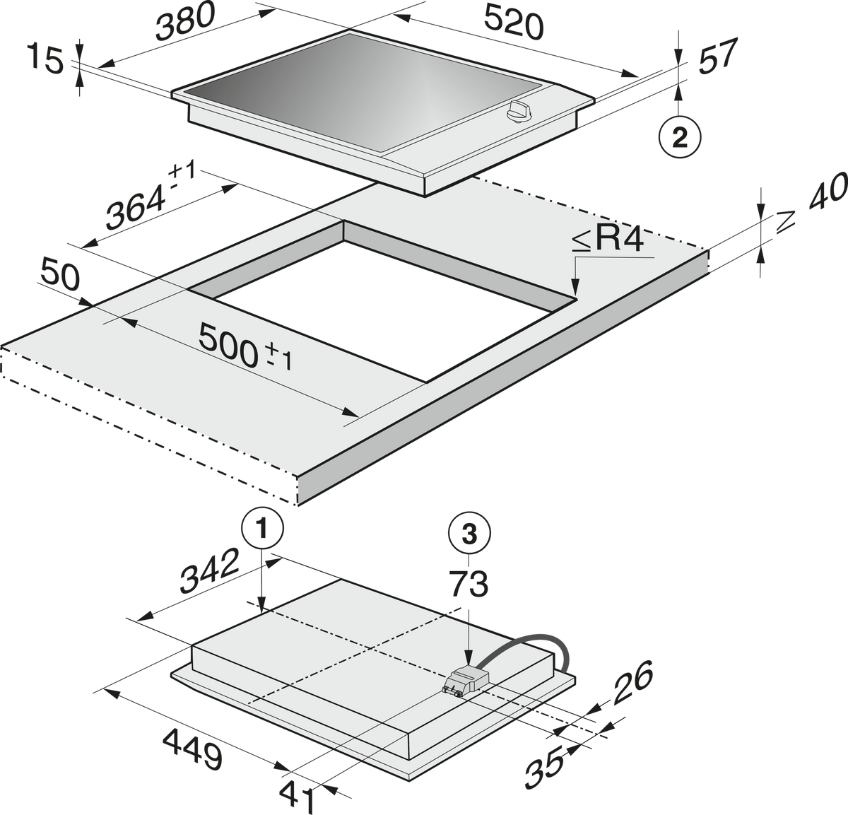 MIELE CombiSet CS 1222 I
ED 230V