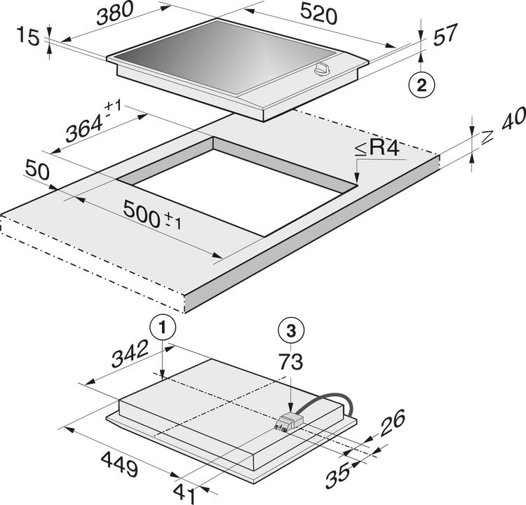 MIELE CombiSet CS 1222 I
ED 230V