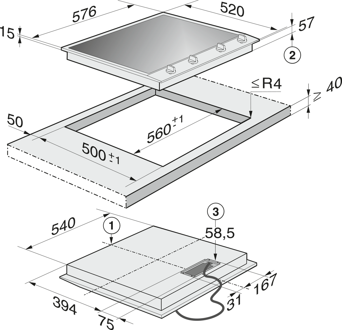 MIELE CombiSet CS 1234-1 I
ED 230V