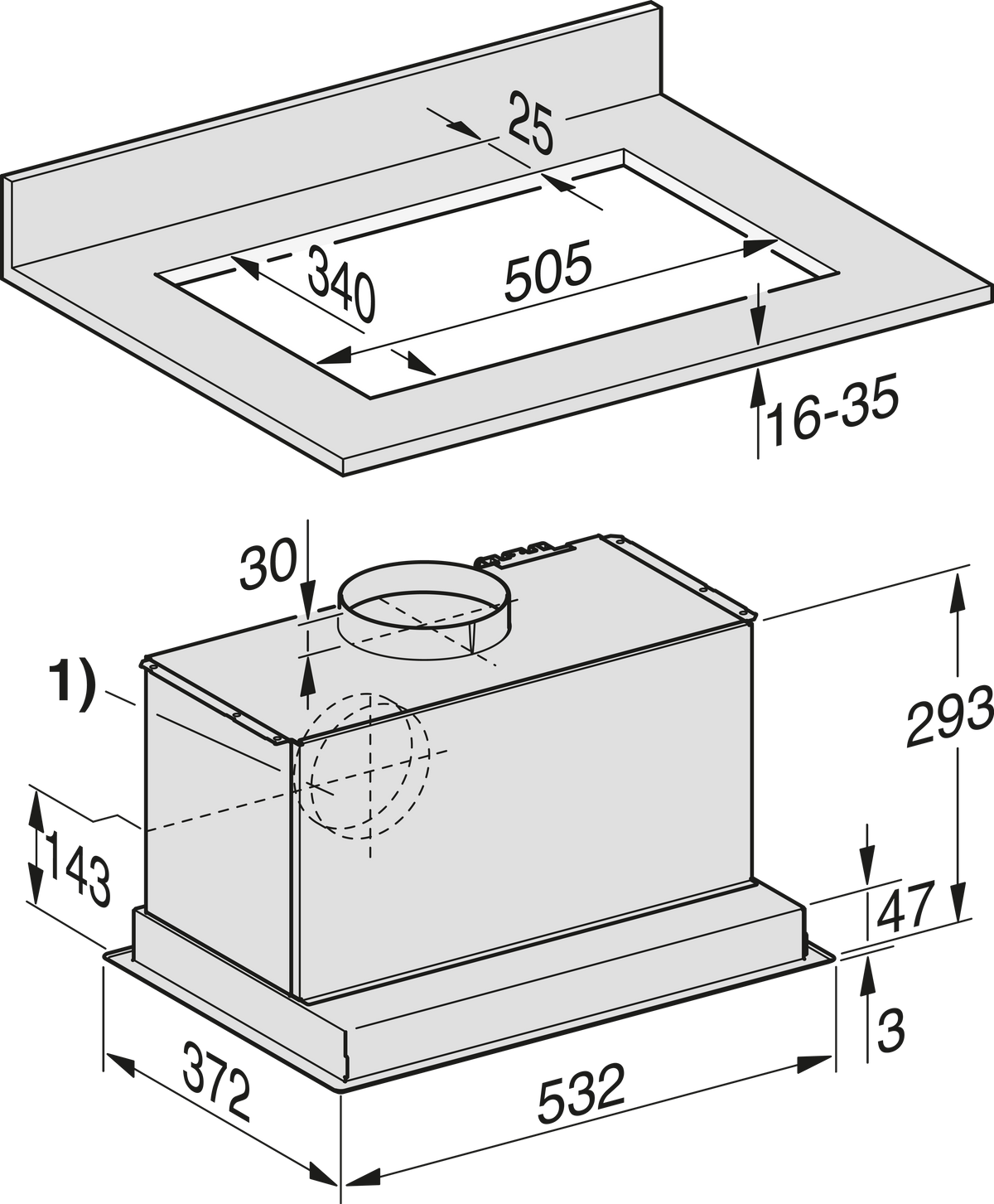 Cappa aspirante MIELE
DA 2558 ED CH
