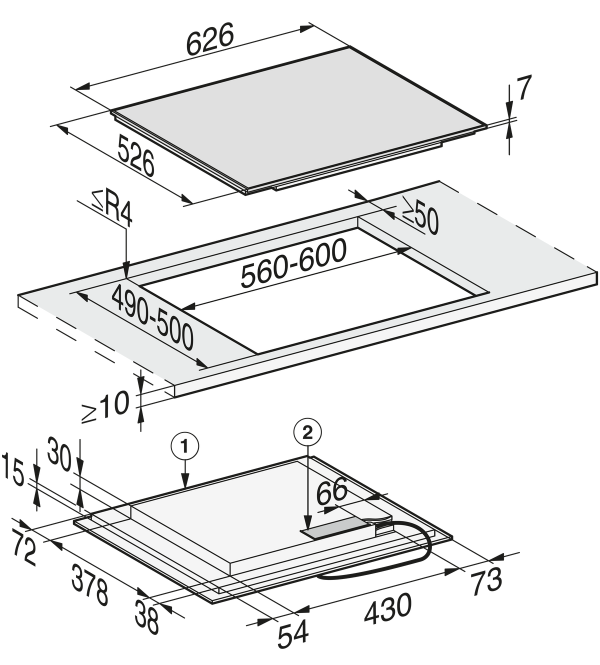 Table de cuisson à induction MIELE
KM 7464 FR