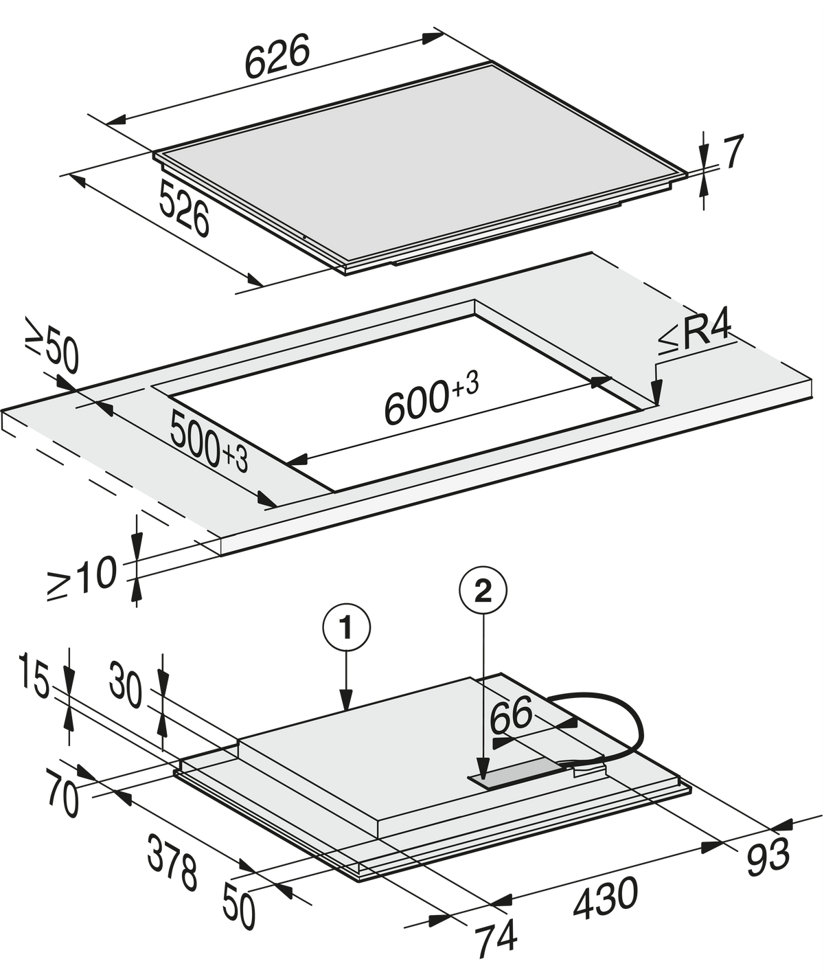 Table de cuisson à induction MIELE
KM 7564 FR