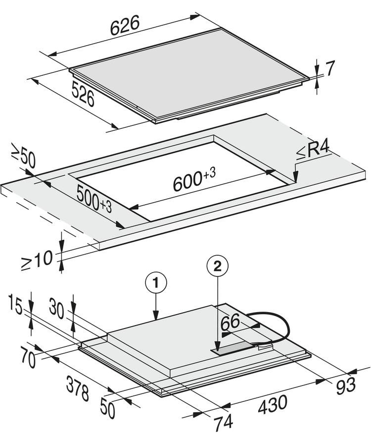 Table de cuisson à induction MIELE
KM 7564 FR