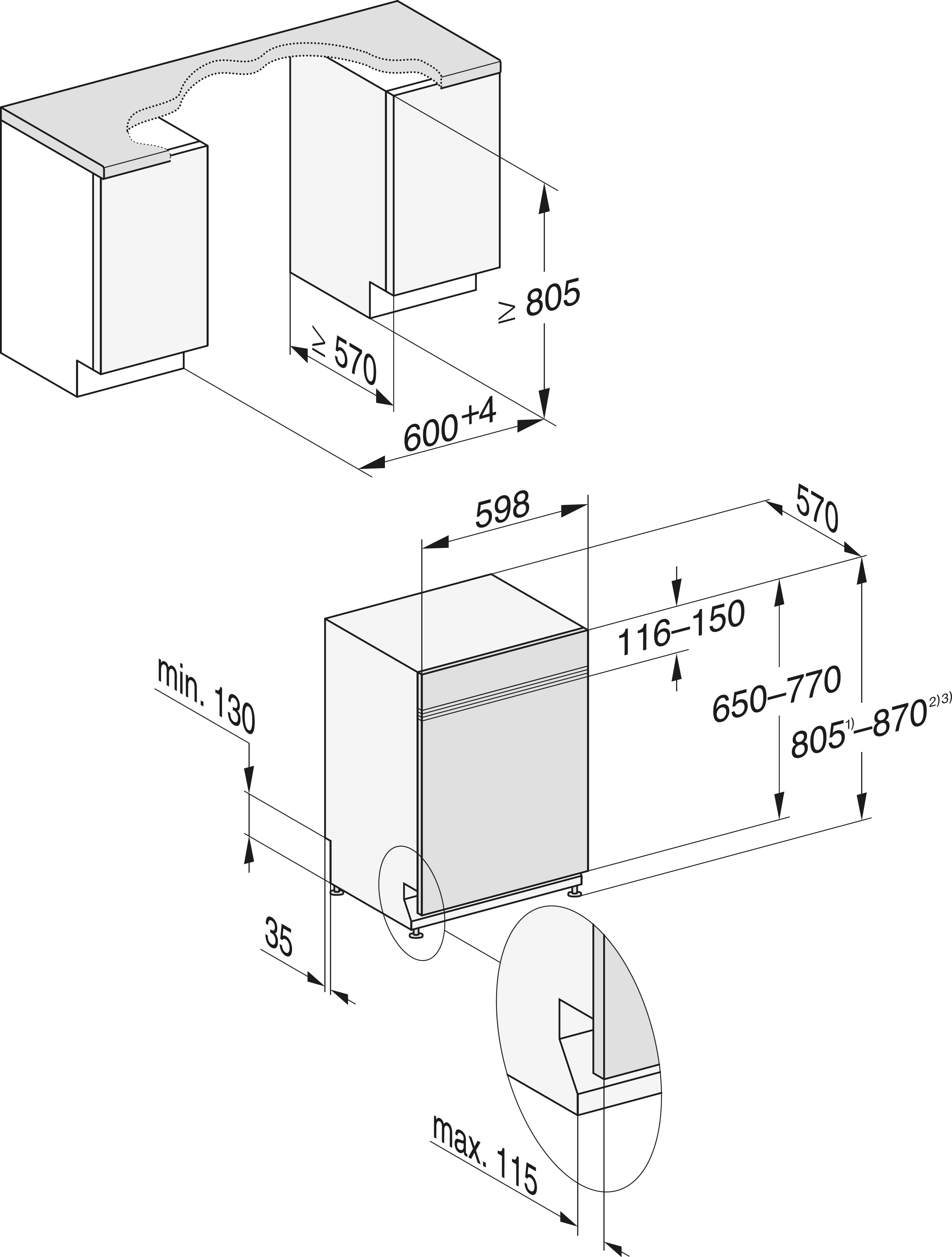 MIELE Geschirrspüler
G 17600-60 SCi BW AutoDos