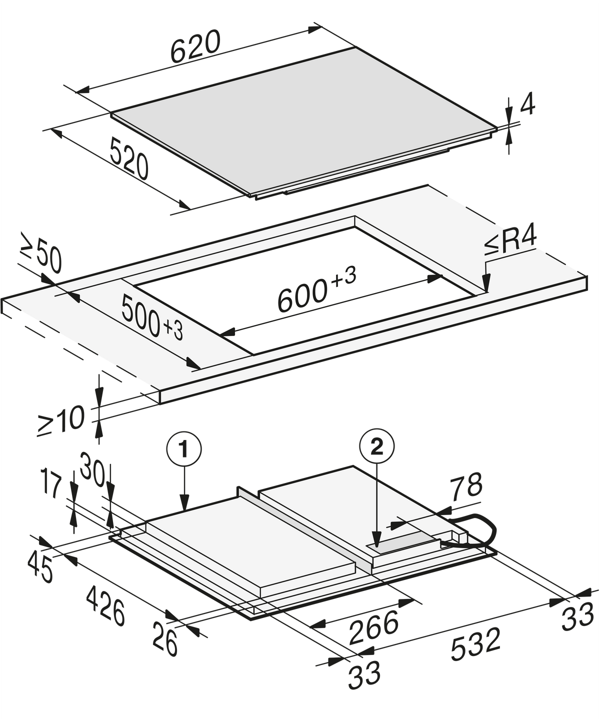 MIELE Induktions-Kochfeld
KM 7867-1 FL Diamond