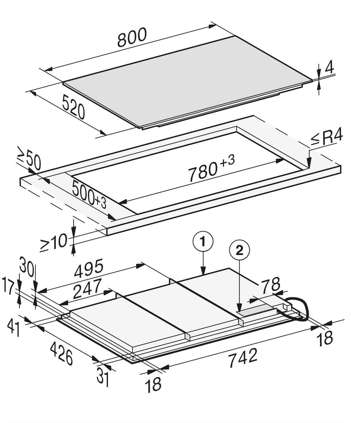MIELE Induktions-Kochfeld
KM 7878-1 FL Diamond