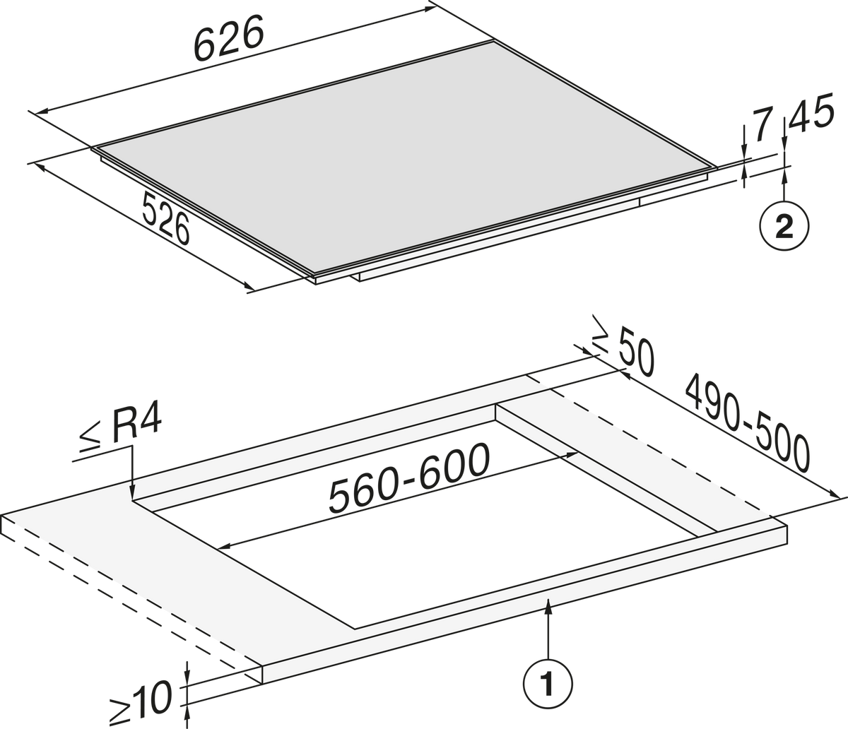 Table de cuisson vitrocéramique MIELE
KM 7005 FR 230 / 50