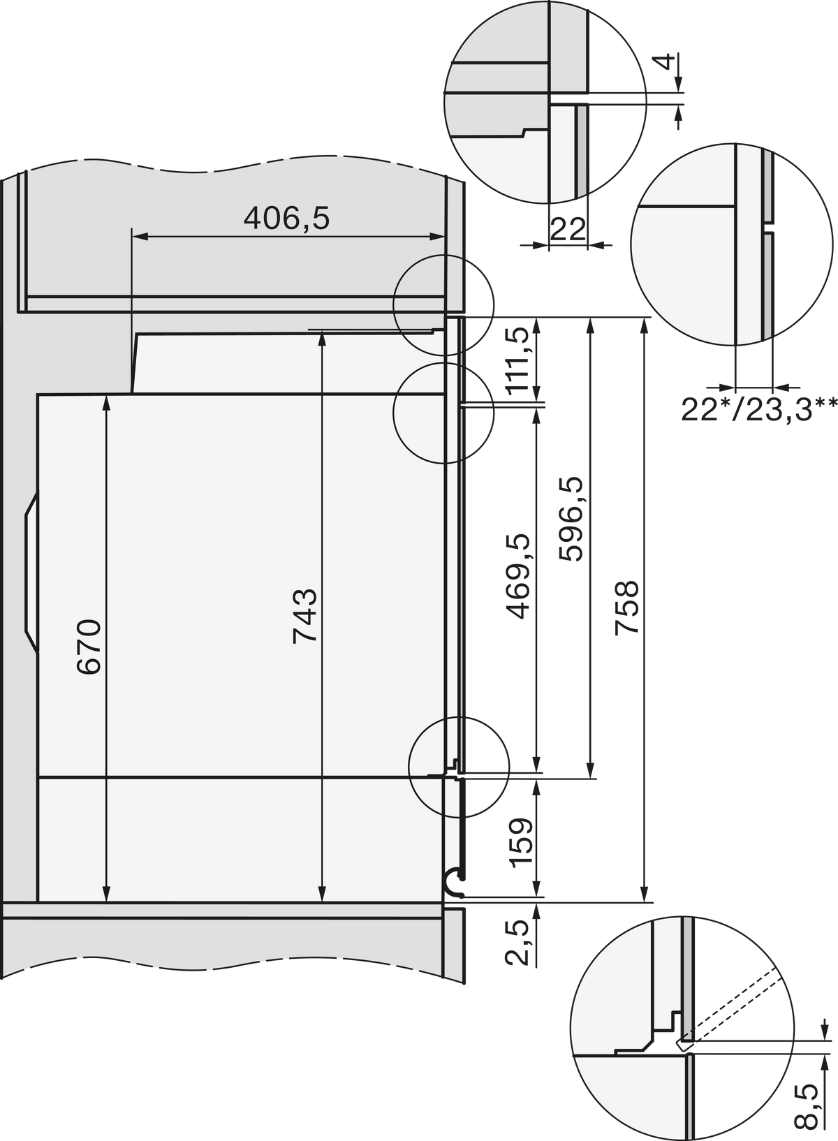 MIELE Backofen H 2456-55 B
SW 400V