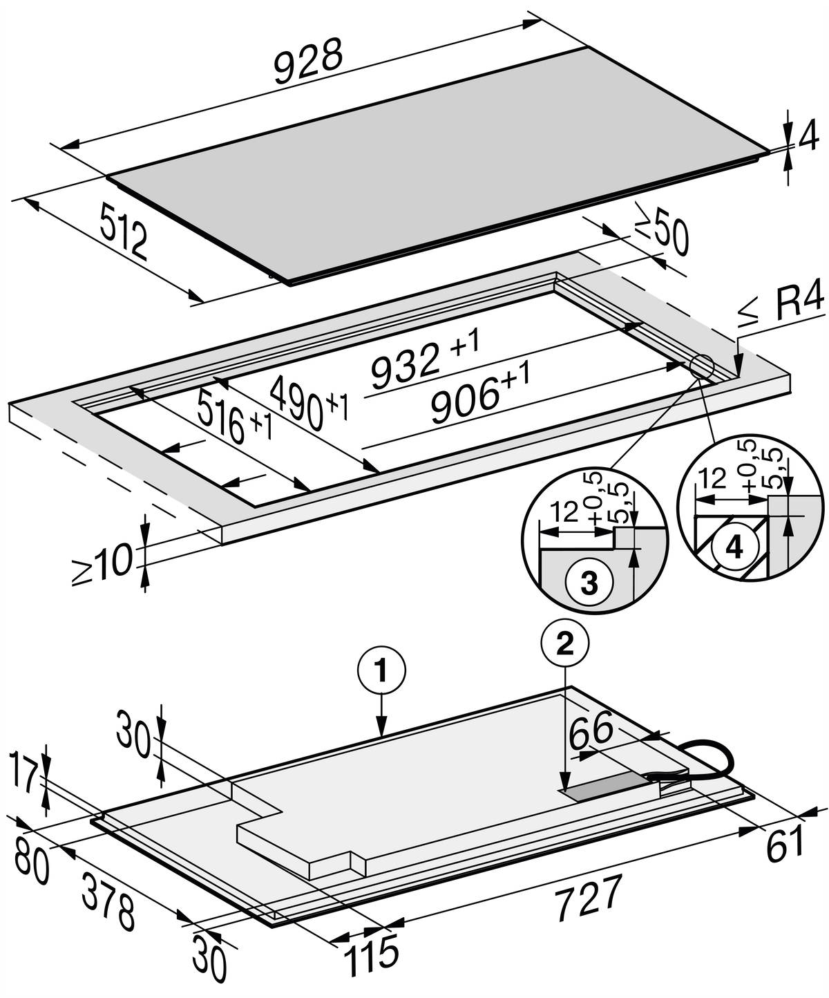 Table de cuisson à induction MIELE
KM 7629 FX