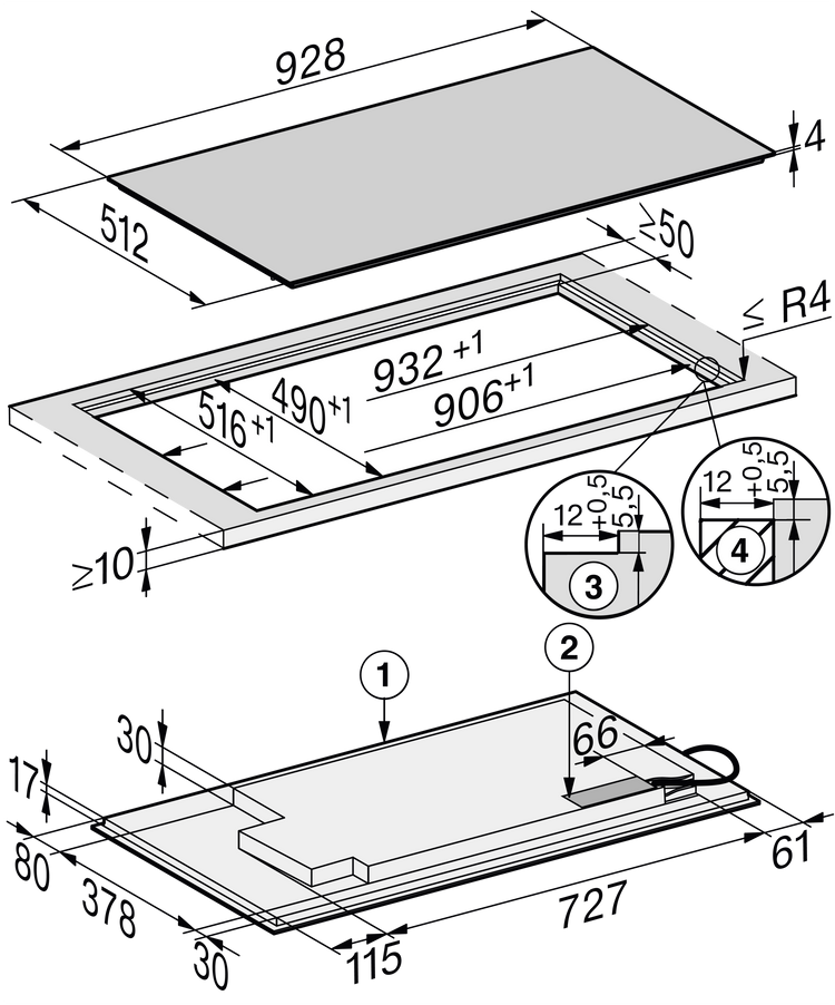 Table de cuisson à induction MIELE
KM 7629 FX