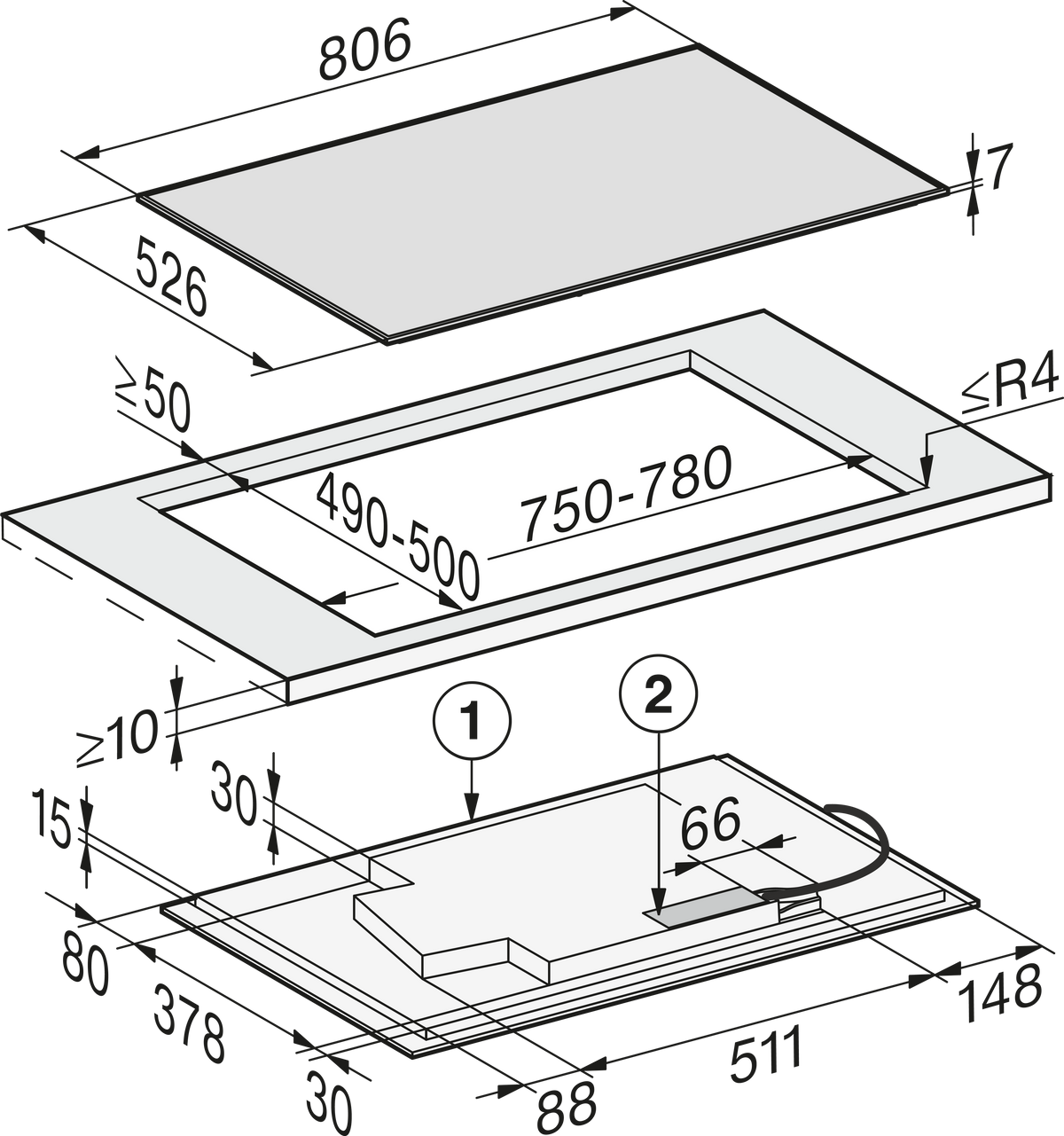 Table de cuisson à induction MIELE
KM 7679 FR