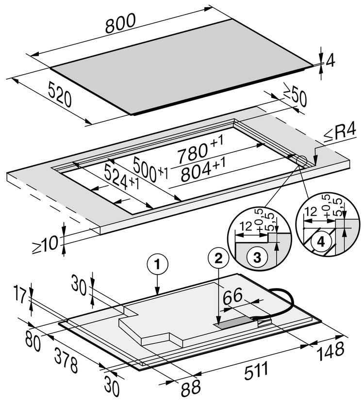 Table de cuisson à induction MIELE
KM 7679 FL