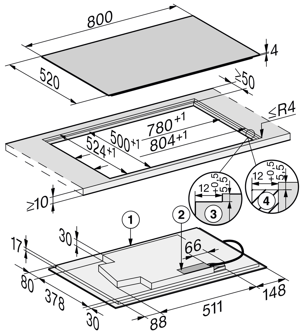 Table de cuisson à induction MIELE
KM 7879 FL