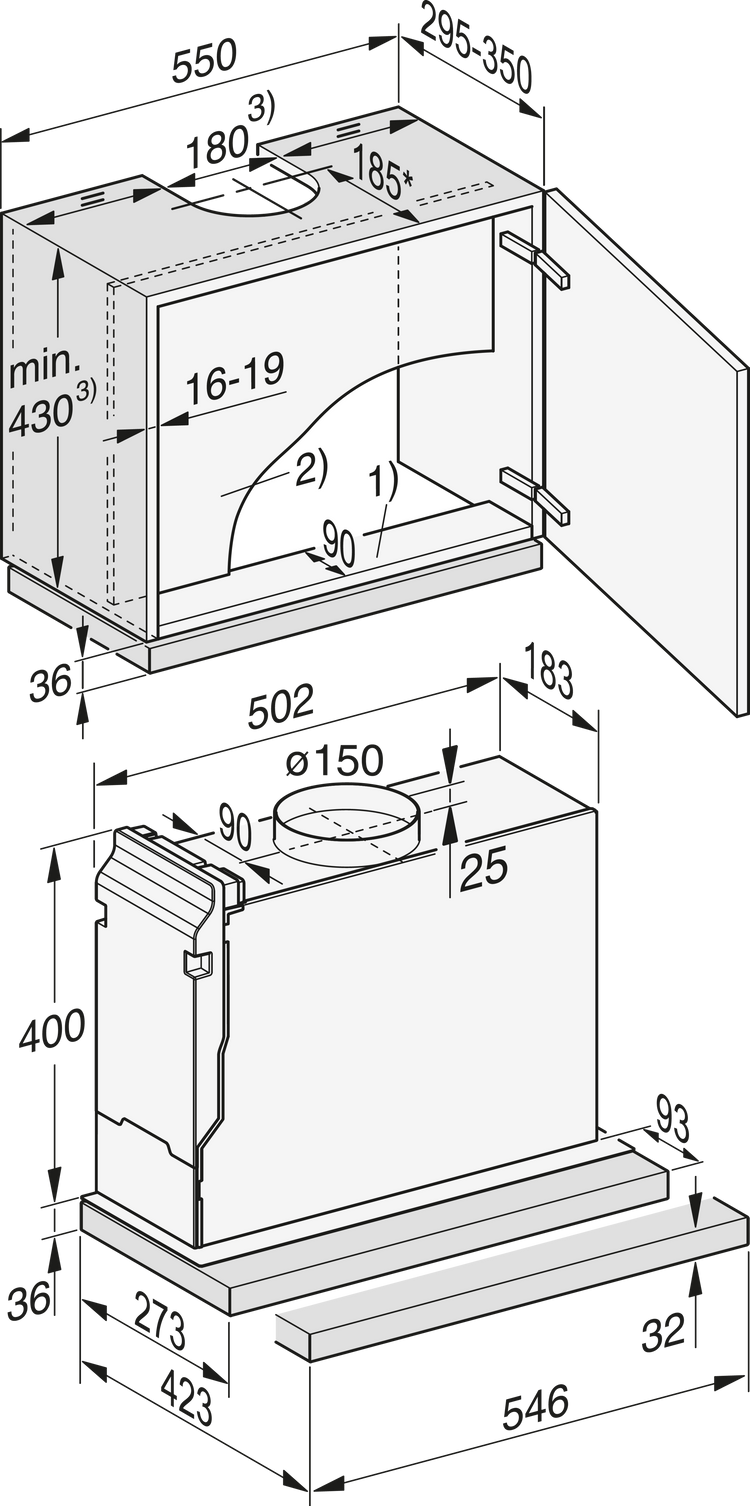 Hotte aspirante MIELE
DAS 4520-55 SWM 230V