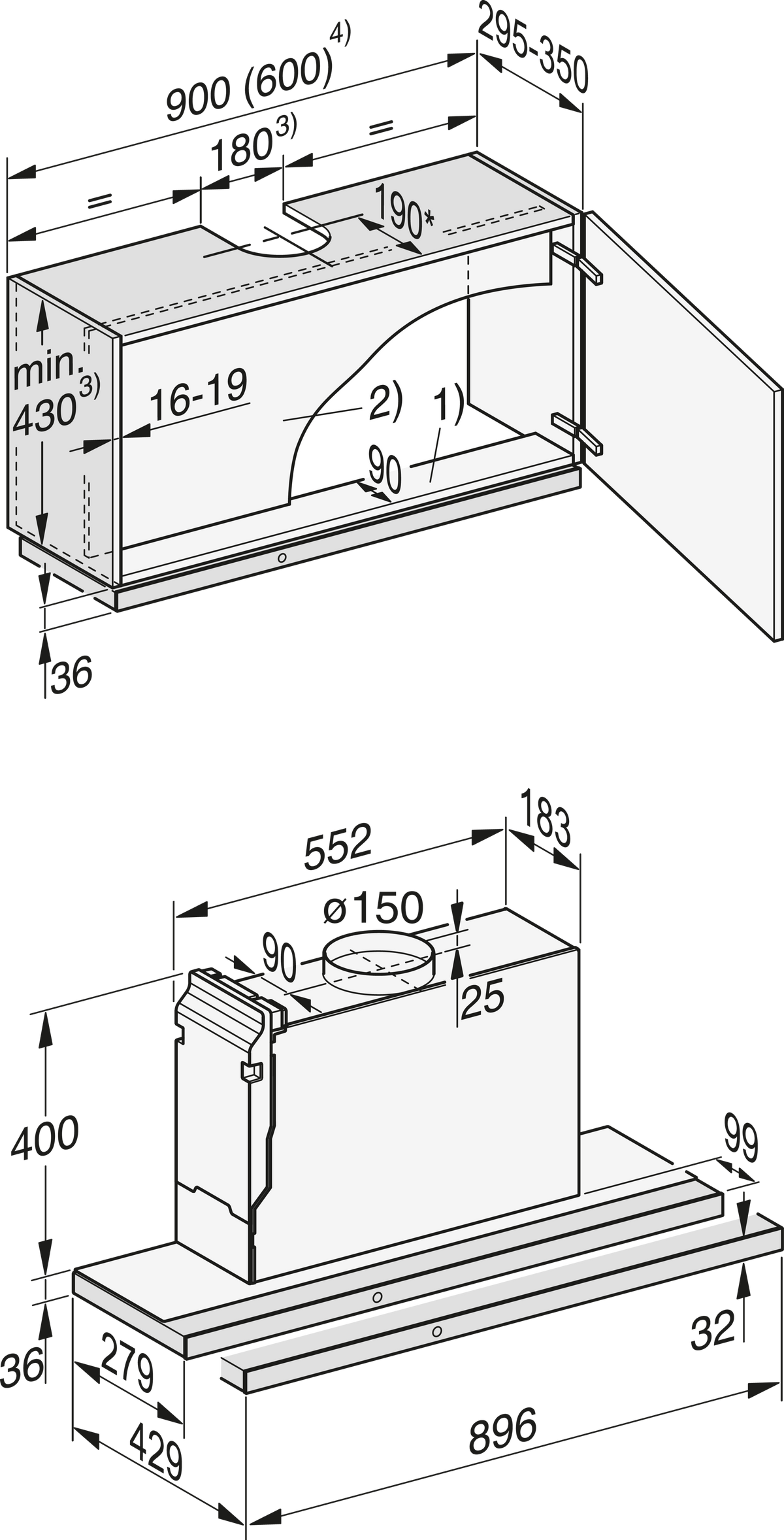 MIELE Extractor hood
DAS 4930-90 SW 230V