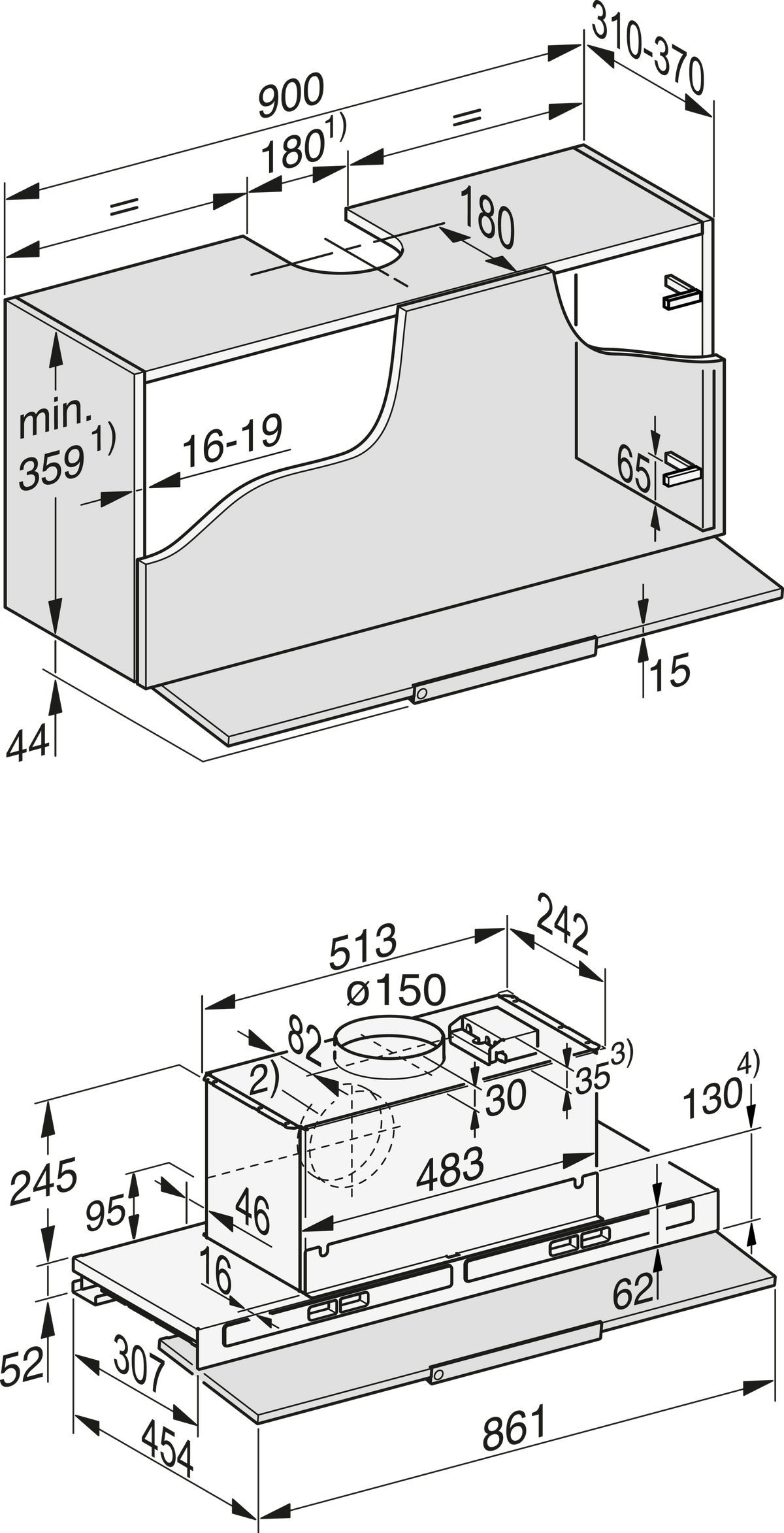 MIELE Dunstabzugshaube
DAS 8930-90 ED 230V