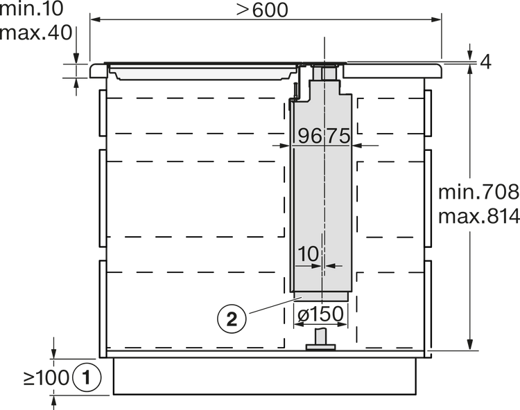 Hotte aspirante MIELE
DAD 4841 SW Downdraft