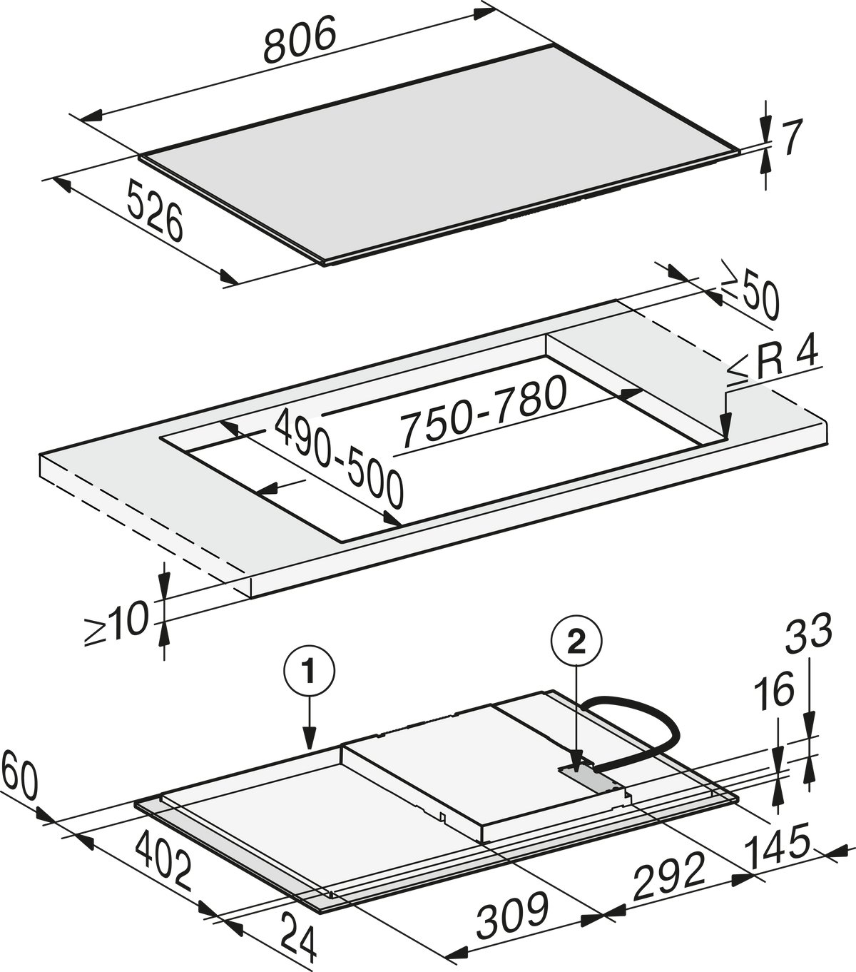Table de cuisson à induction MIELE
KM 7373 FR