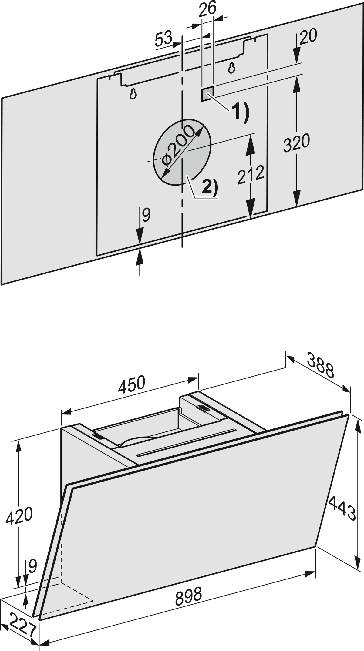 Hotte aspirante MIELE
DAH 2960 SW EXT A