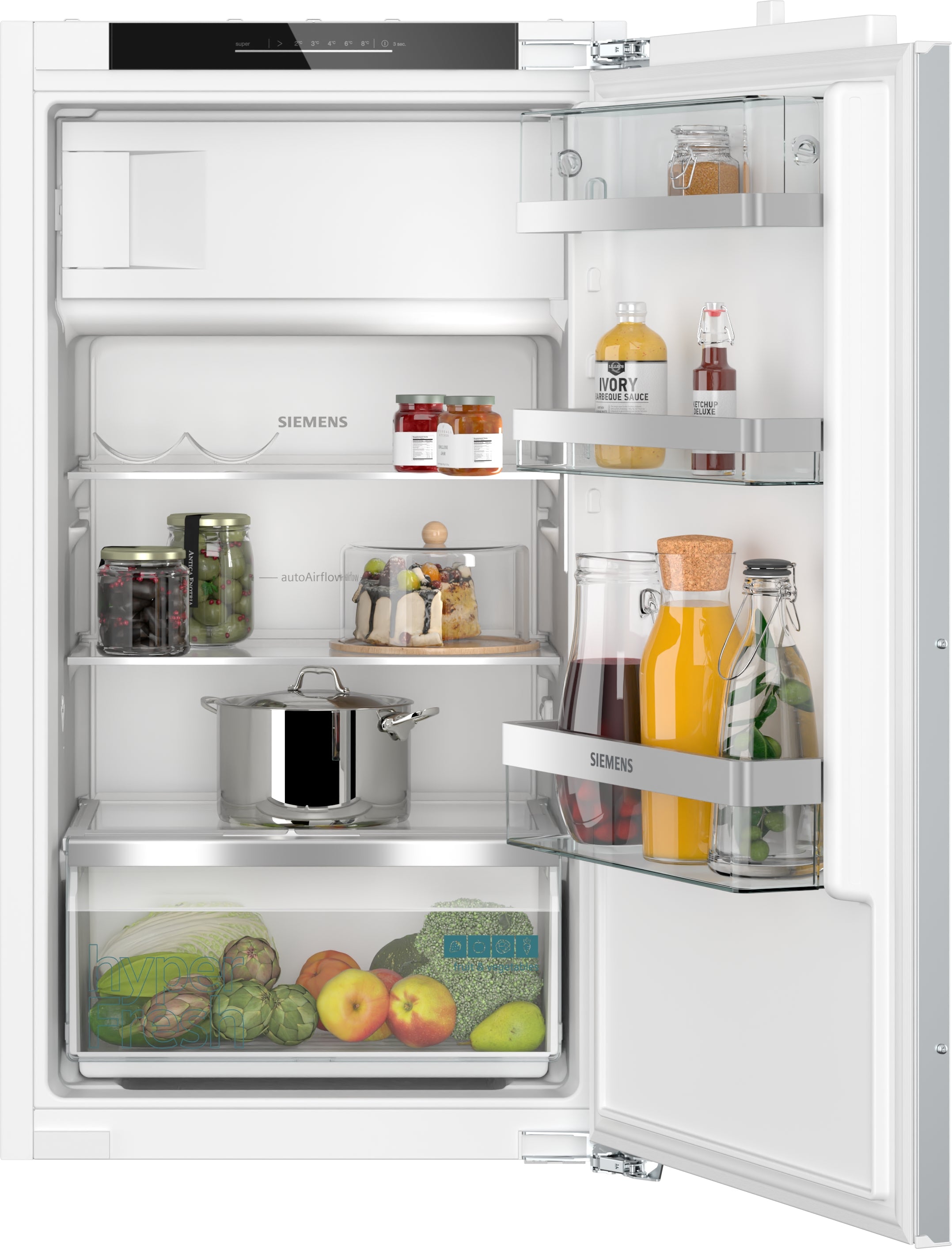 Siemens iQ500, Einbau-Kühlschrank mit Gefrierfach, 102.5 x 56 cm, Flachscharnier mit Softeinzug