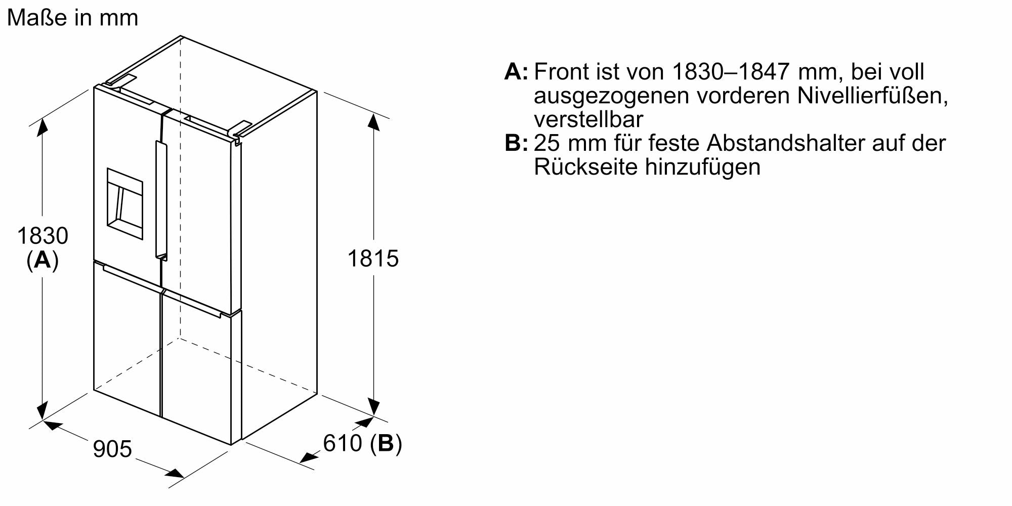 Bosch, Serie 6, Kühl-Gefrier-Kombination, mehrtürig, 183 x 90.5 cm, Gebürsteter Stahl AntiFingerprint