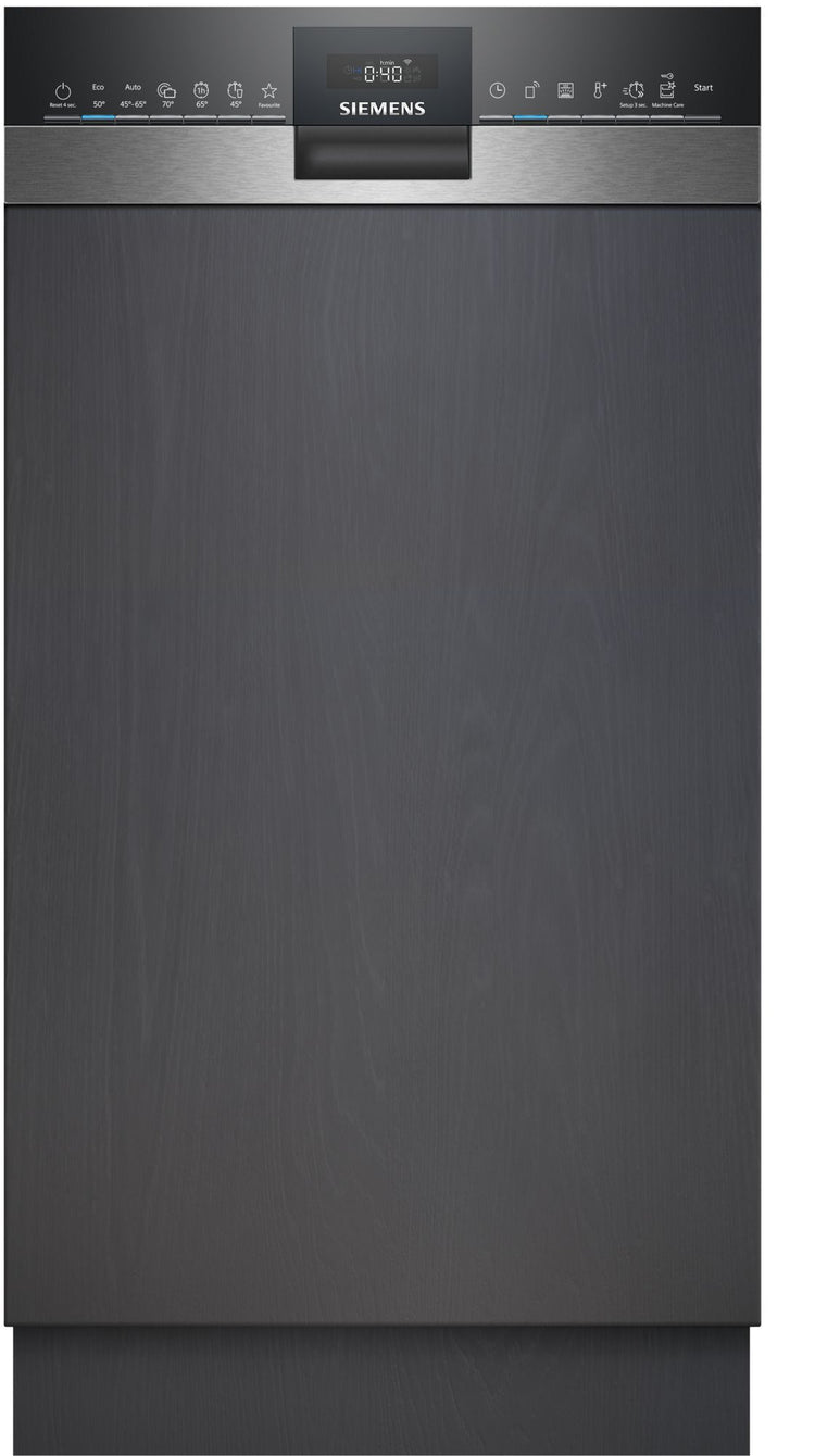 Siemens iQ300, Lave-vaisselle semi-intégré, 45 cm, Inox