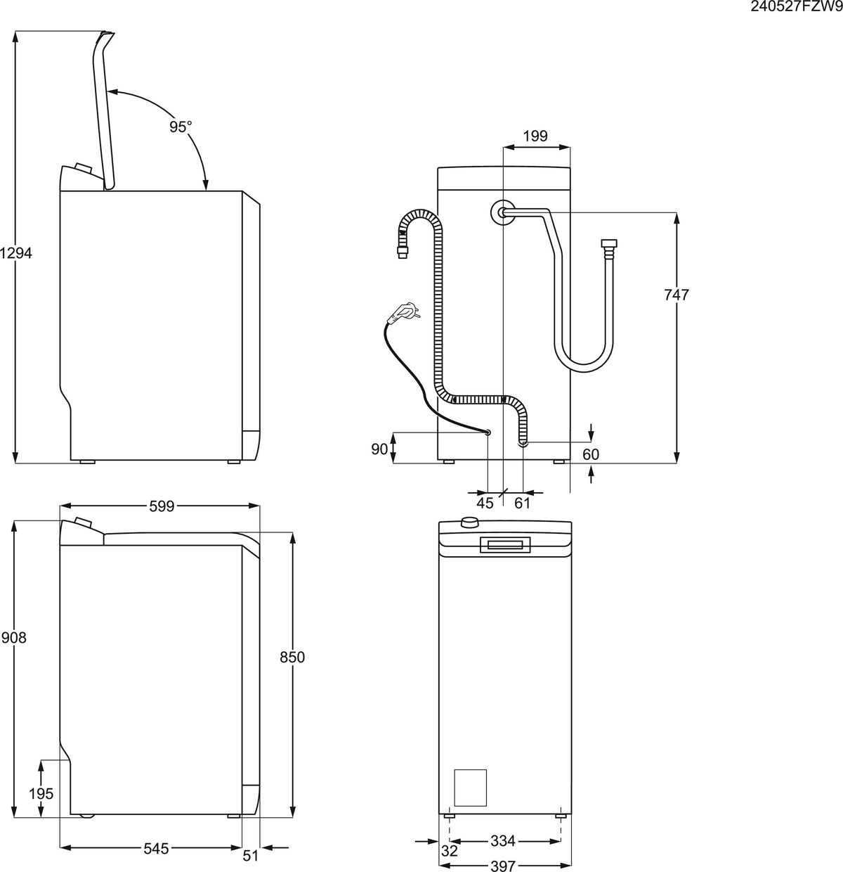 Electrolux à chargement par le dessus WAGL4T500