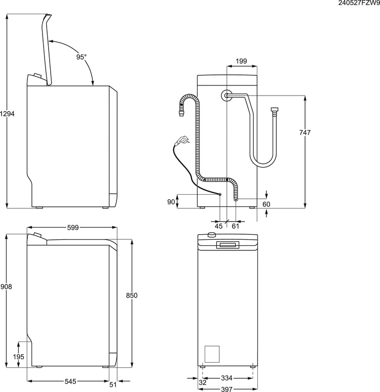 Electrolux à chargement par le dessus WAGL4T500
