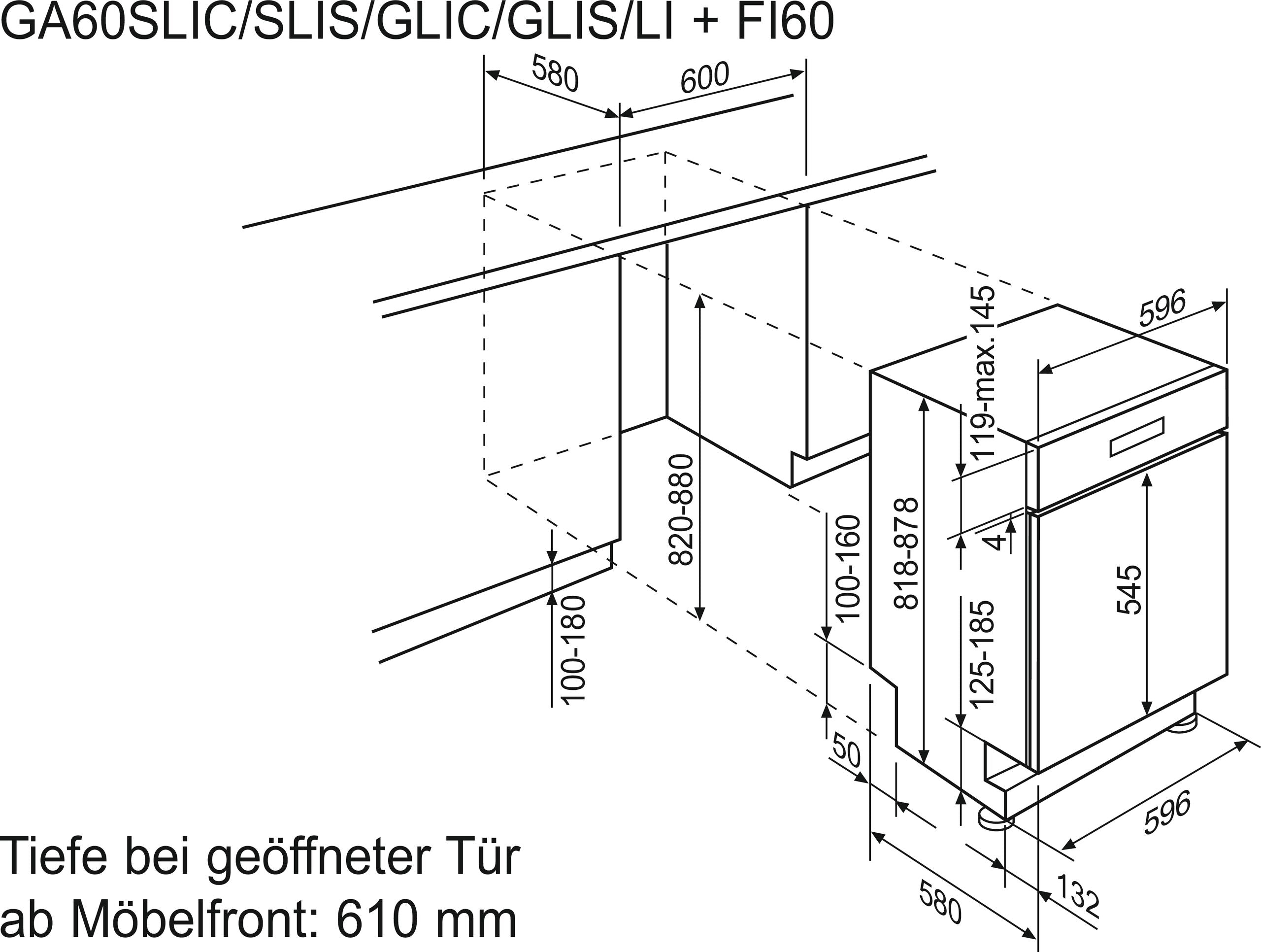 Electrolux Einbau / Montage Geschirrspülen FI60-B