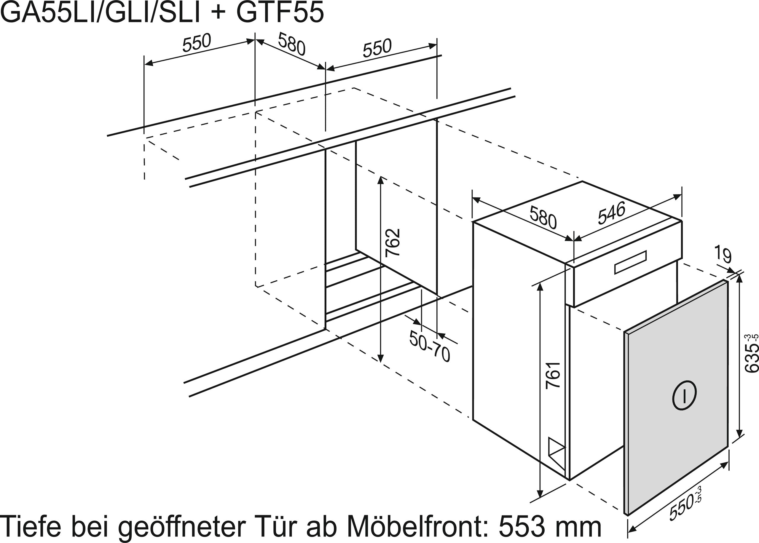Electrolux Einbau / Montage Geschirrspülen GTF55WE