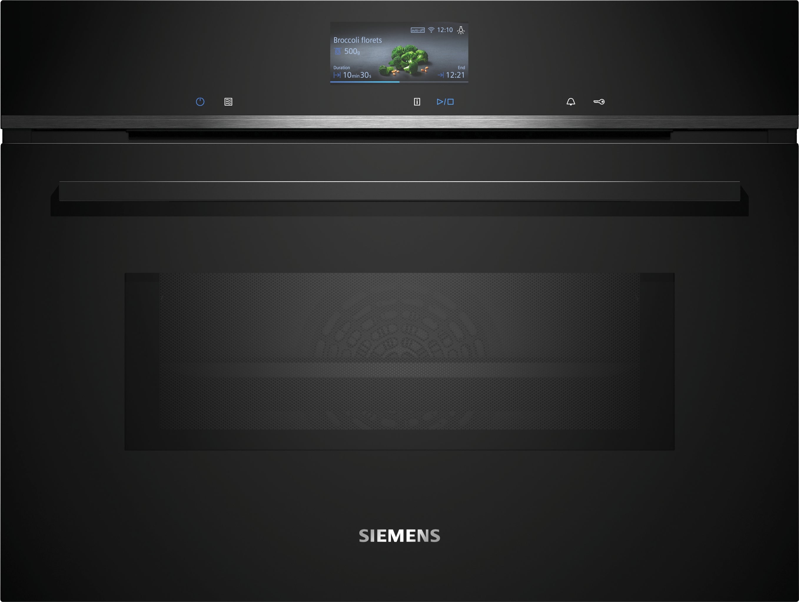 Siemens iQ700, Einbau-Kompaktbackofen mit Mikrowellenfunktion, 60 x 45 cm, Schwarz