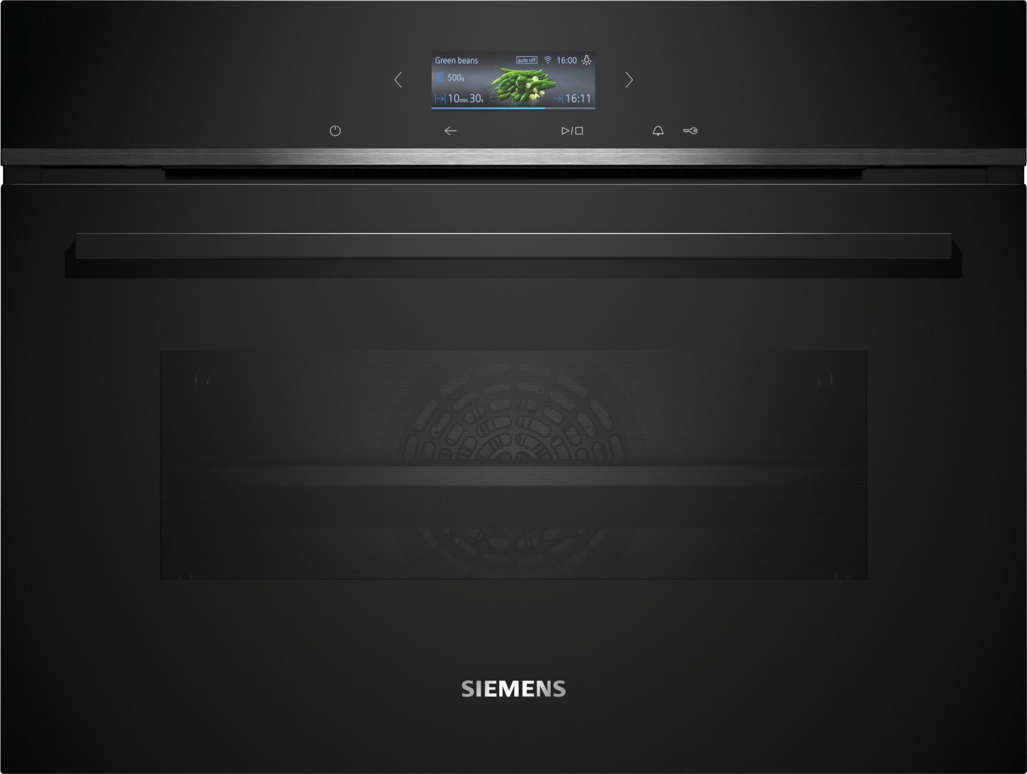 Siemens iQ700, Einbau Kompaktbackofen, 60 x 45 cm, Schwarz