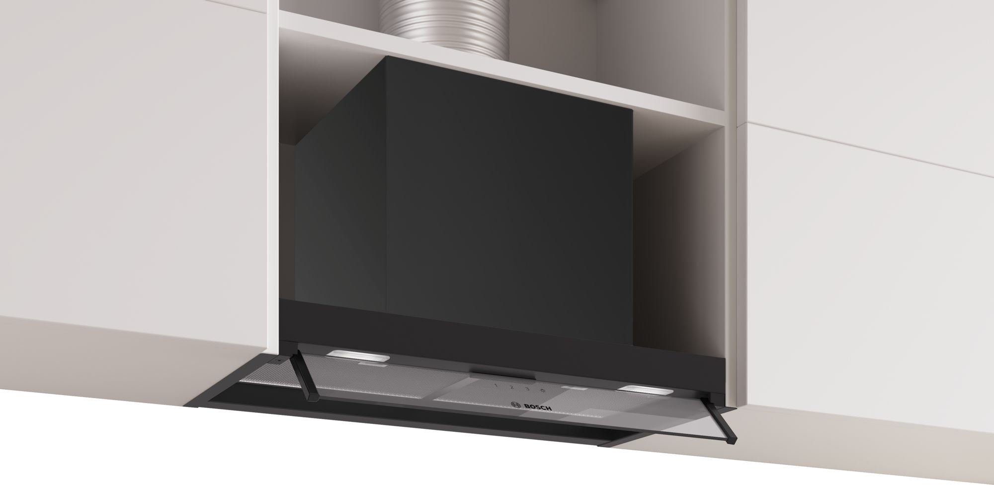 Bosch Serie 4, Integrierte Designhaube, 60 cm, Klarglas, Mattschwarz