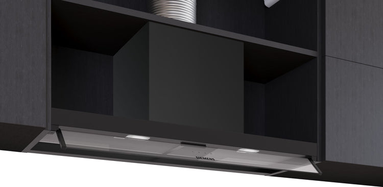 Siemens iQ300, Integrated Design Hood, 90 cm, Clear Glass, Matte Black