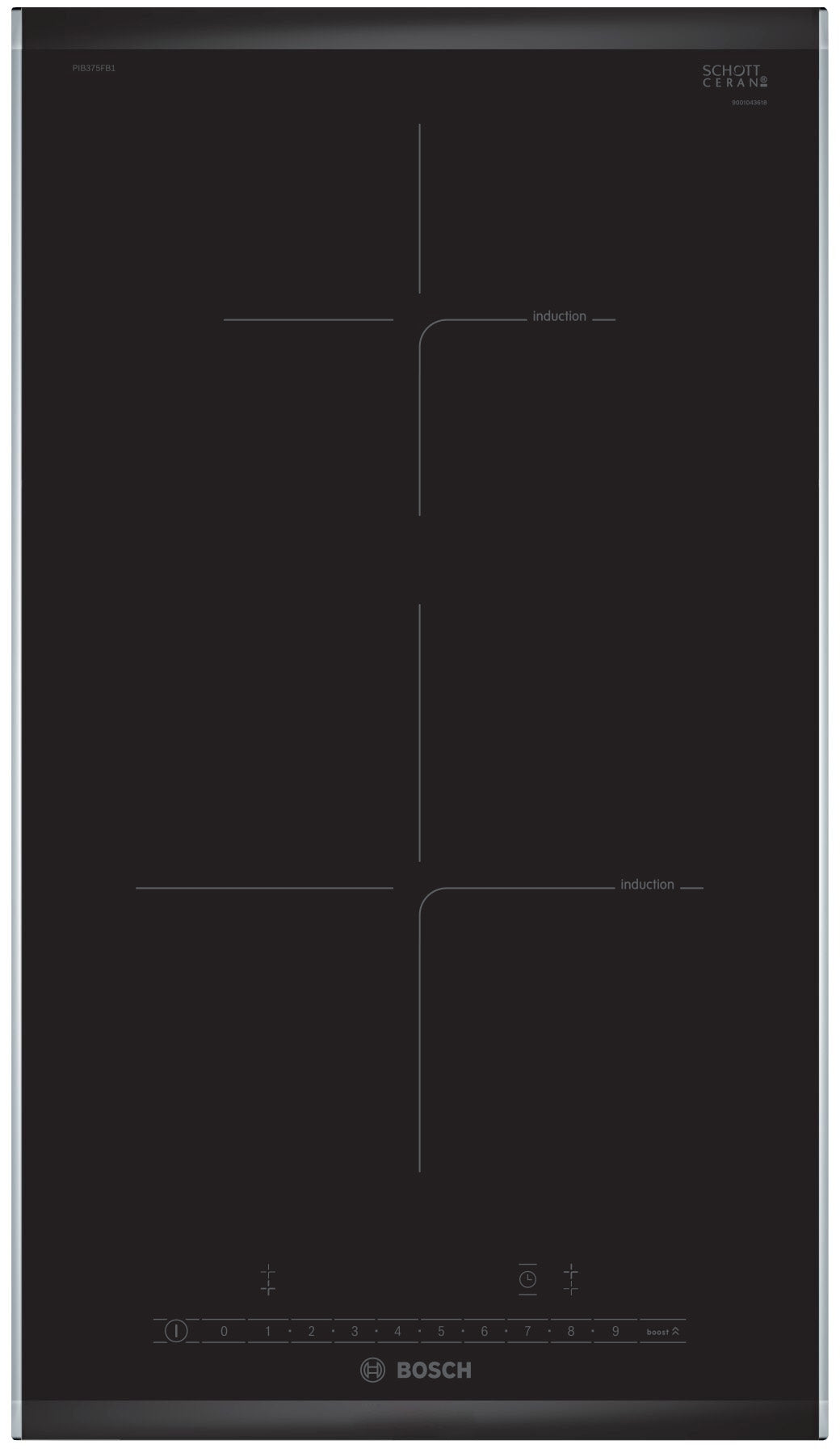 Bosch Serie 6, Domino-Kochfeld, Induktion, 30 cm, Facetten-Design