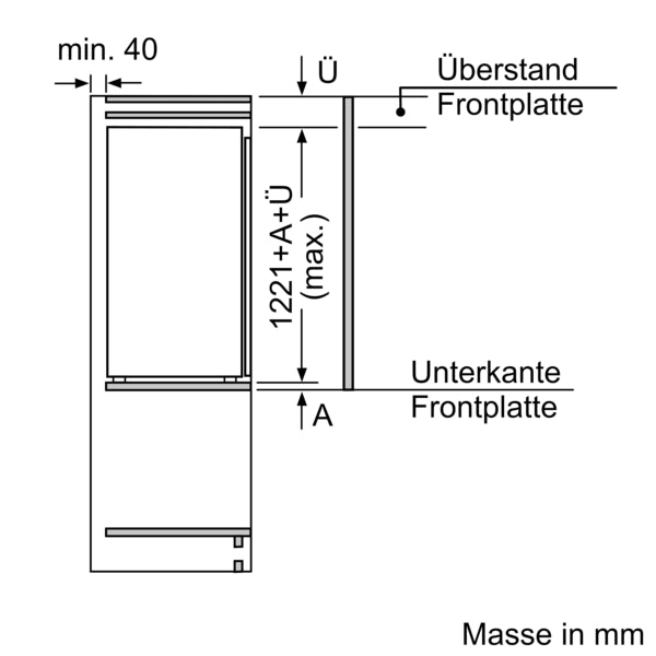 Bosch Serie 4, Einbau-Kühlschrank mit Gefrierfach, 122.5 x 56 cm, Flachscharnier, rechts