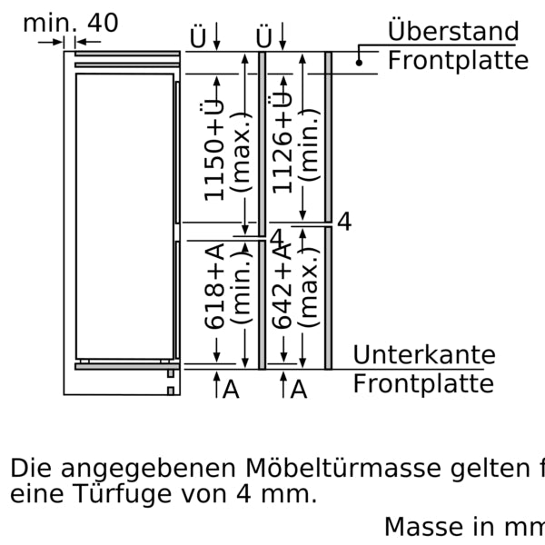 Siemens iQ500, Einbau-Kühl-Gefrier-Kombination mit Gefrierbereich unten, 177.2 x 55.8 cm, Flachscharnier mit Softeinzug