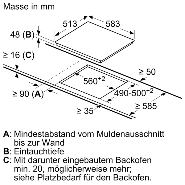 Bosch Serie 2, Elektrokochfeld, 60 cm, Mit Rahmen aufliegend