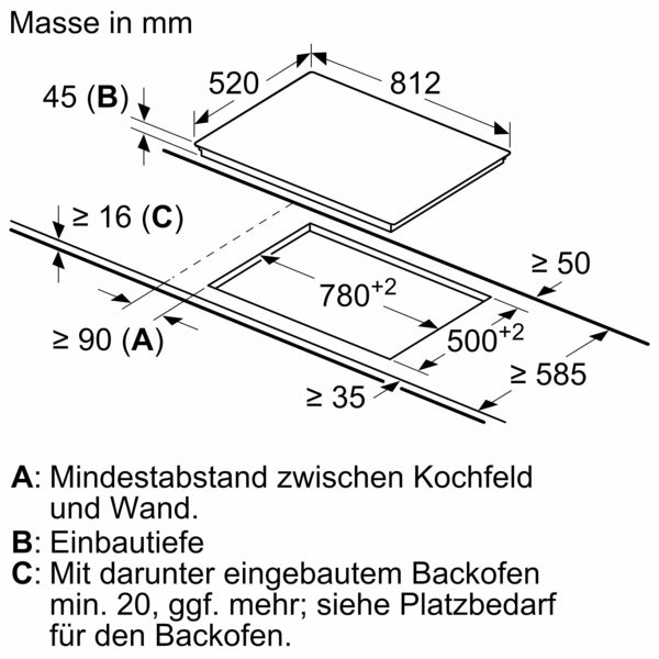 Siemens iQ300, Elektrokochfeld, 80 cm, Schwarz