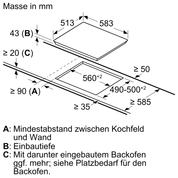Siemens iQ300, Elektrokochfeld, 60 cm, Kochfeld Herd gesteuert